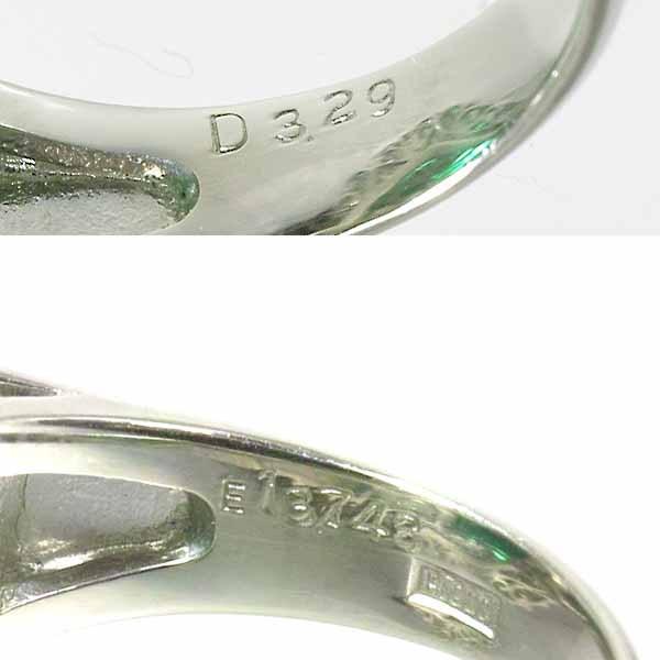 コロンビア産 エメラルド 13.748ct F2 ダイヤモンド 3.29ct プラチナ Pt900 リング 12.5号 GIAの画像