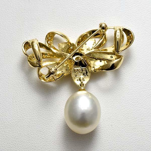南洋パール 12.0mm ダイヤモンド 0.62ct 18金イエローゴールド K18YG 