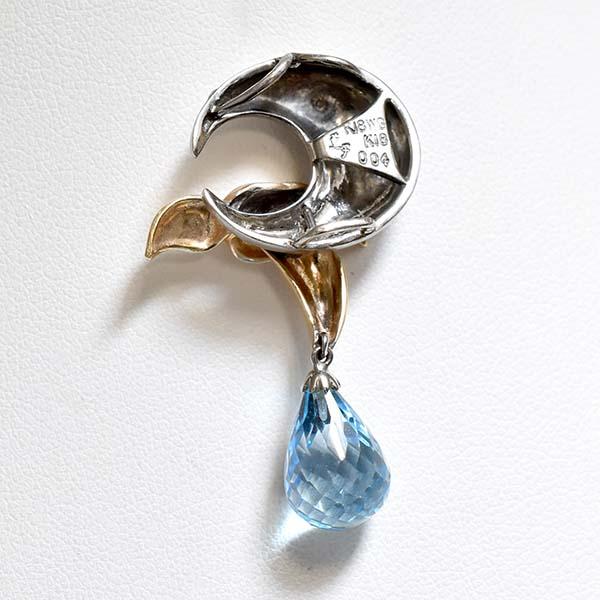 水野薫子 ムーン＆ホエール ダイヤモンド 0.04ct ブルートパーズ 6.2ct 