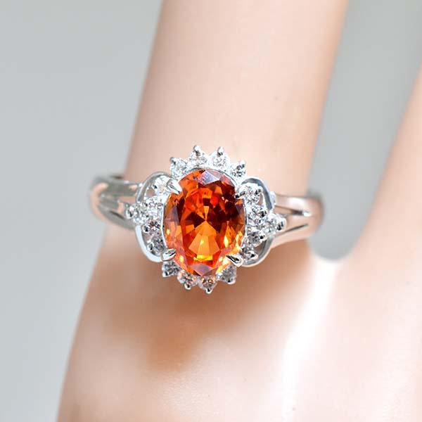 クレサンベール パパラチアサファイア（再結晶宝石） 1.68ct