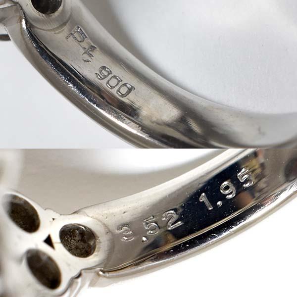 ブラックオパール 3.52ct ダイヤモンド 1.95ct プラチナ Pt900 リング 