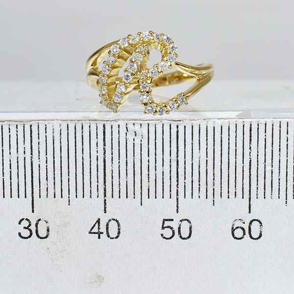 イニシャル 「R」 ダイヤモンド 0.305ct 18金イエローゴールド K18YG 