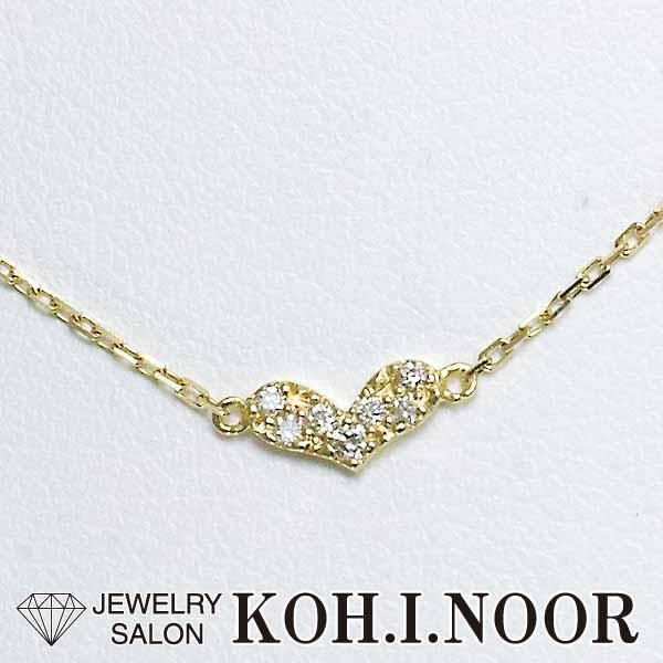 アガット ダイヤモンド 0.03ct 18金イエローゴールド K18YG ネックレス 