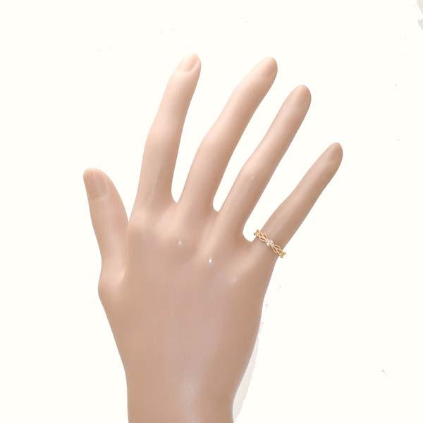 agete リング 5号 K10PG ピンクゴールド 指輪 アガット シンプル agete アガット ダイヤモンド 0.013ct 10金ピンクゴールド K10PG