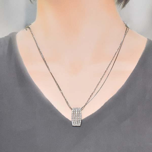 ダイヤモンド 1.00ct 18金ホワイトゴールド K18WG ペンダント 