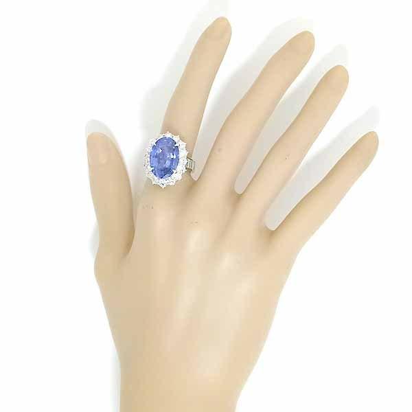 スリランカ産 非加熱 サファイア 16.504ct ダイヤモンド 2.71ct プラチナ Pt900 リング 13号弱の画像