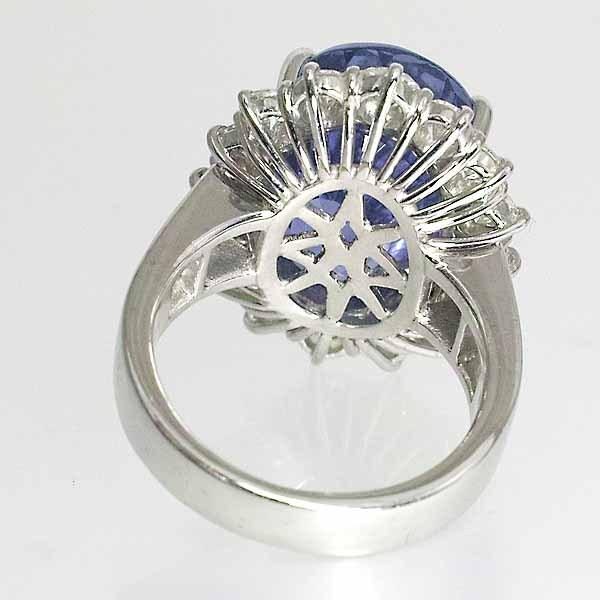 スリランカ産 非加熱 サファイア 16.504ct ダイヤモンド 2.71ct プラチナ Pt900 リング 13号弱の画像