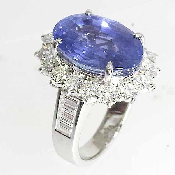 スリランカ産 非加熱 サファイア 16.504ct ダイヤモンド 2.71ct プラチナ Pt900 リング 13号弱の画像