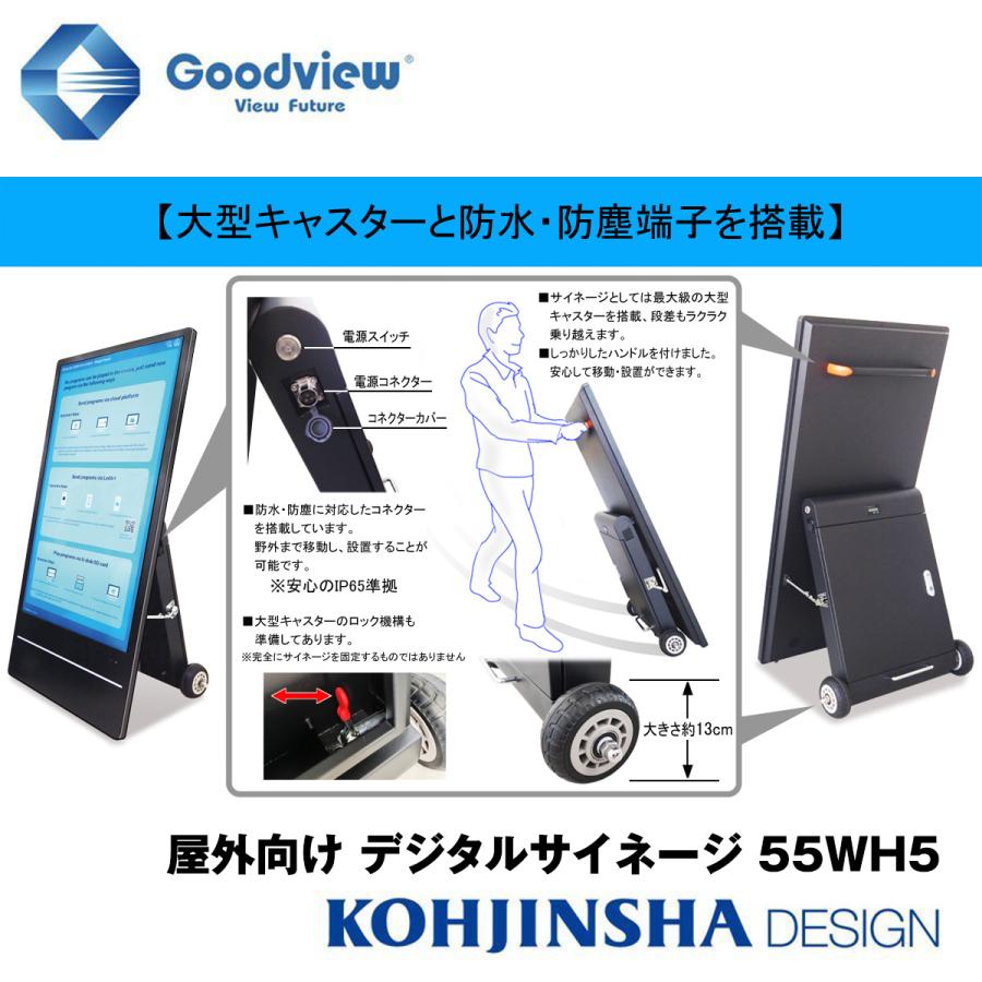 屋外向けバッテリー駆動デジタル サイネージ自立型電子看板WiFi