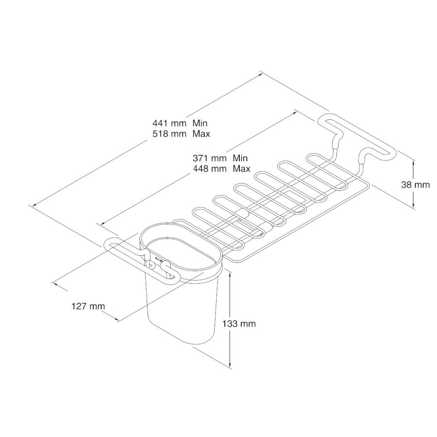 キッチンシンク用 ラック スリム おしゃれ 白 公式限定 | KOHLER 水切りラック 正規輸入品 輸入元保証 K-25386T-NA | シンク内 スライド 伸縮 水切り コンパクトの画像