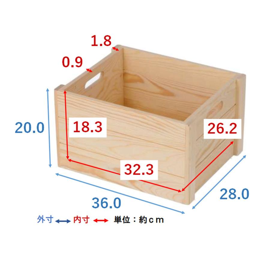◇コーナン オリジナル ウッドBOX M 外寸：約W360XD280XH200mm