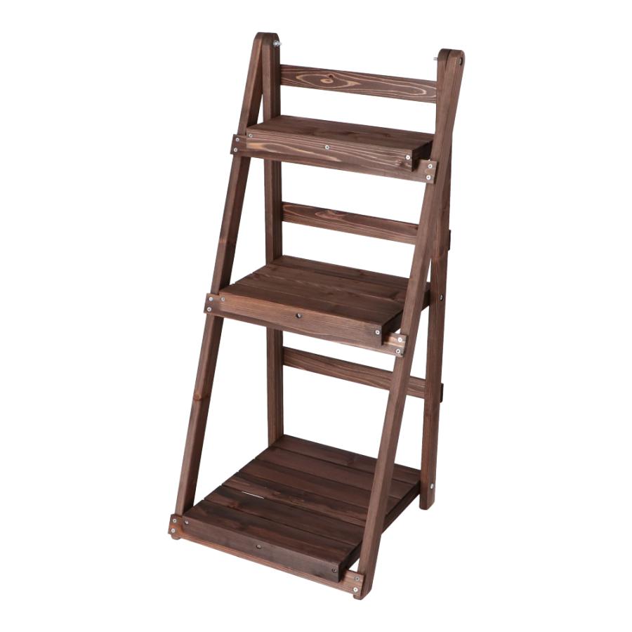 コーナン オリジナル LIFELEX 木製フラワースタンド 3段 ダーク