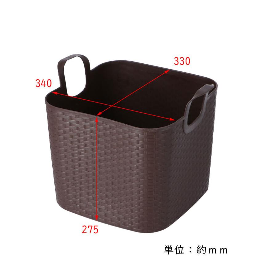 コーナン オリジナル LIFELEX スクエアバスケット ブラウン KS21