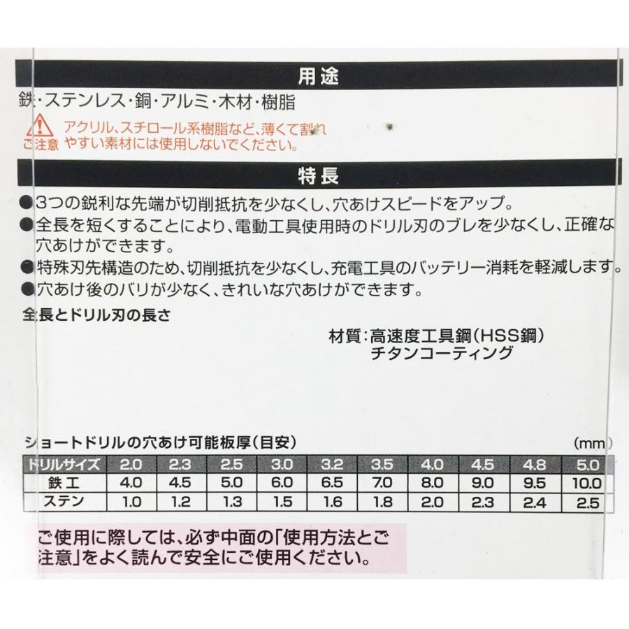 コーナン オリジナル PROACT（プロアクト） ショートドリル刃