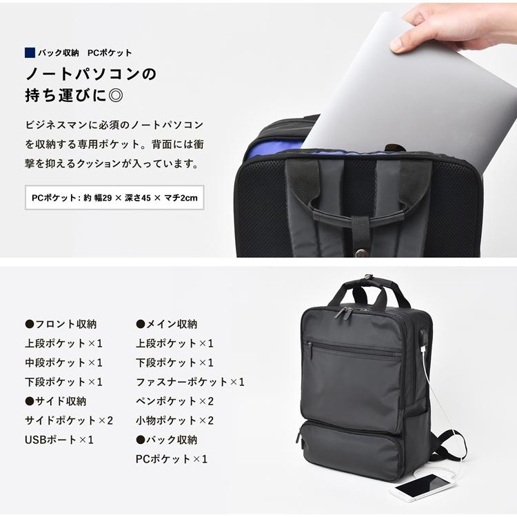 コーナン オリジナル LIFELEX USBポート付 スクエアデイパック 
