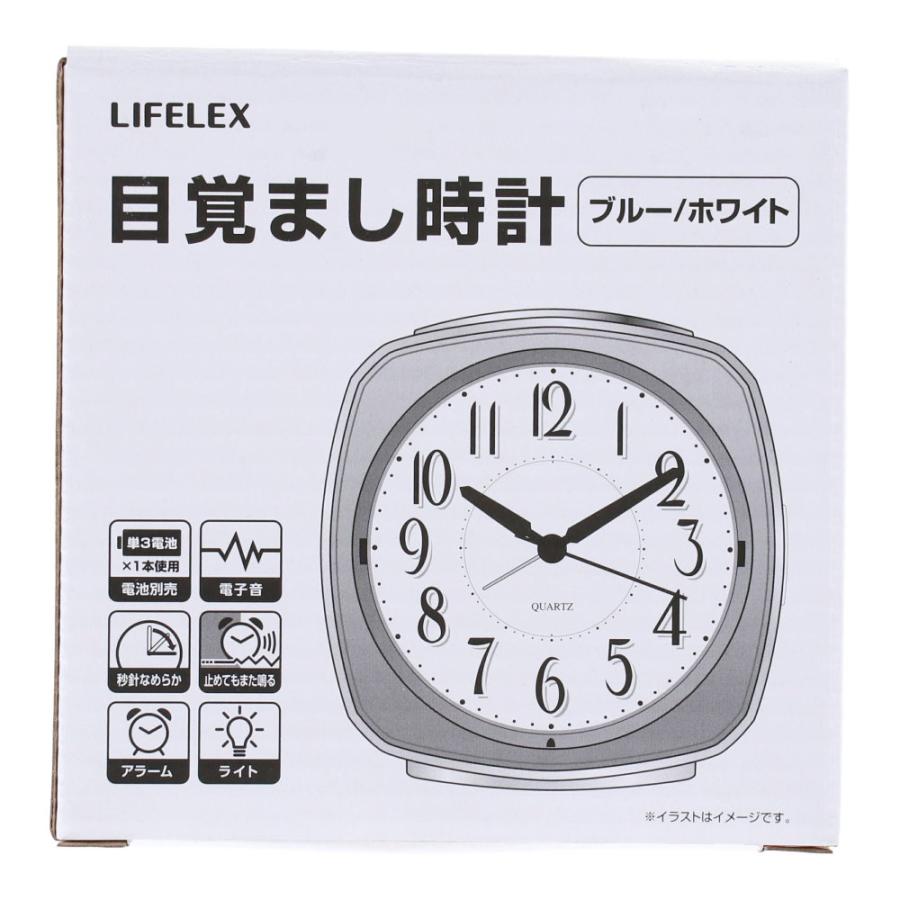 コーナン オリジナル LIFELEX 目覚まし時計 PT156−3 ブルー