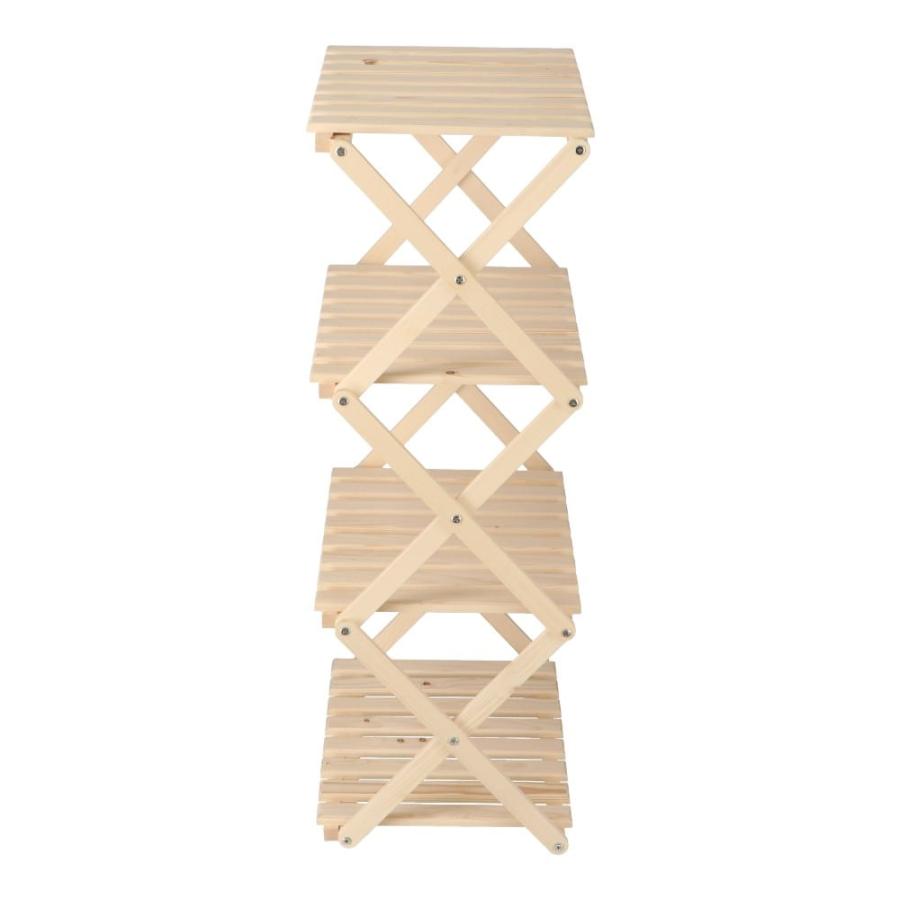 ◇コーナンラック 折り畳み式木製ラック4段 幅460mm コンパクト