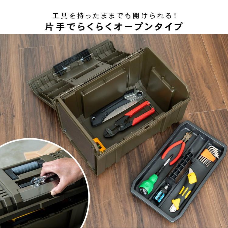 ◇コーナン オリジナル PROACT 片手で開けられる工具ケース オリーブ