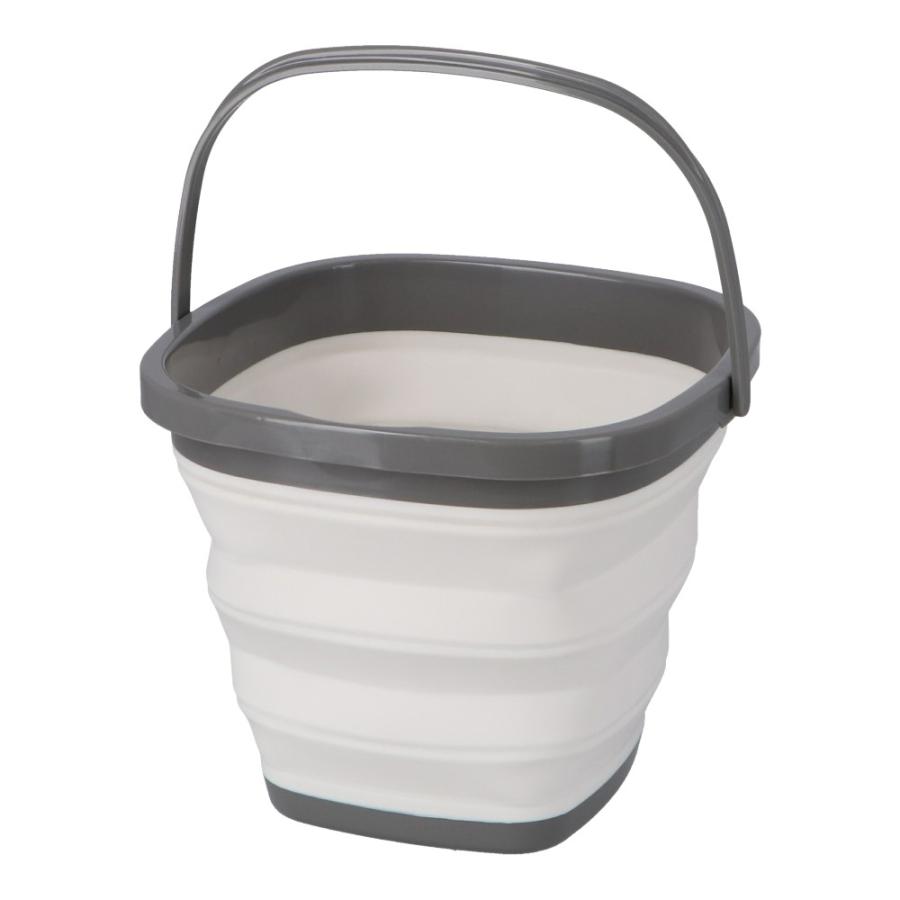 コーナンオリジナル 折りたたみバケツ 10L ホワイト/グレー コーナンオリジナル 折りたたみバケツ 10L ホワイト/グレー