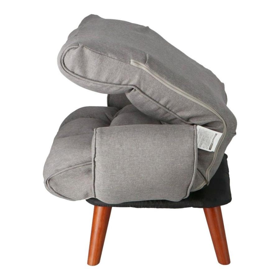 新品　座椅子　ハイバック　リクライニングチェア　回転式　グレー 山善 座椅子 おしゃれ ハイバック 回転 リクライニング座椅子