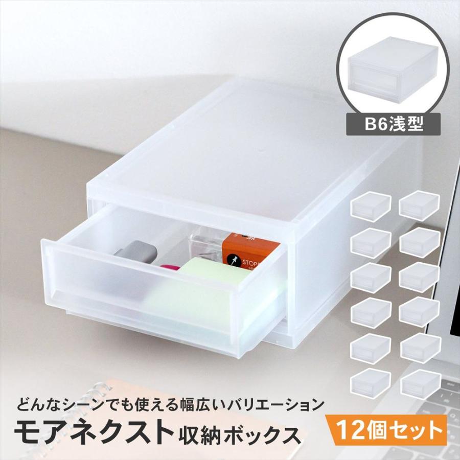 デスクトレイ 収納ボックス B6 浅型 クリア 小物収納ケース 引き出し