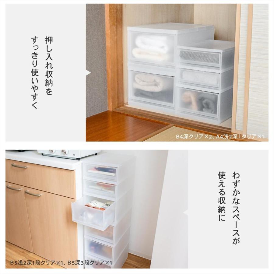 デスクトレイ 収納ボックスB4 深型 クリア 小物収納ケース 引き出し