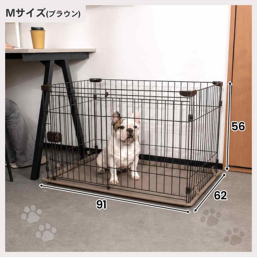 コーナン LIFELEX スライドサークルM ブラウン 犬用ケージ ペットサークル スライドサークル M ブラウン 犬用サークル システム