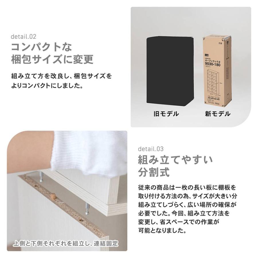 コーナンオリジナル LIFELEX オープンラックβ 3030−180 WWH