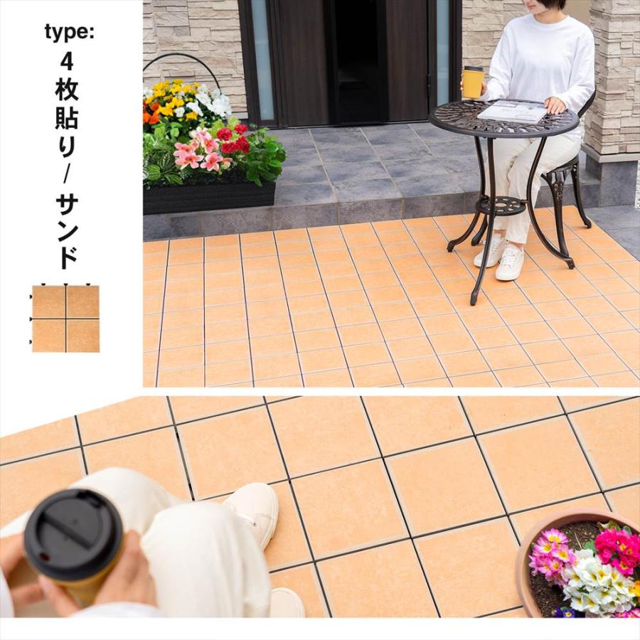 ガーデニング タイル 連結タイル 連結型 DIY 磁気タイル セラミックタイル ジョイントタイル 磁器製 4分割タイプx10枚セット 耐久耐水 タイル