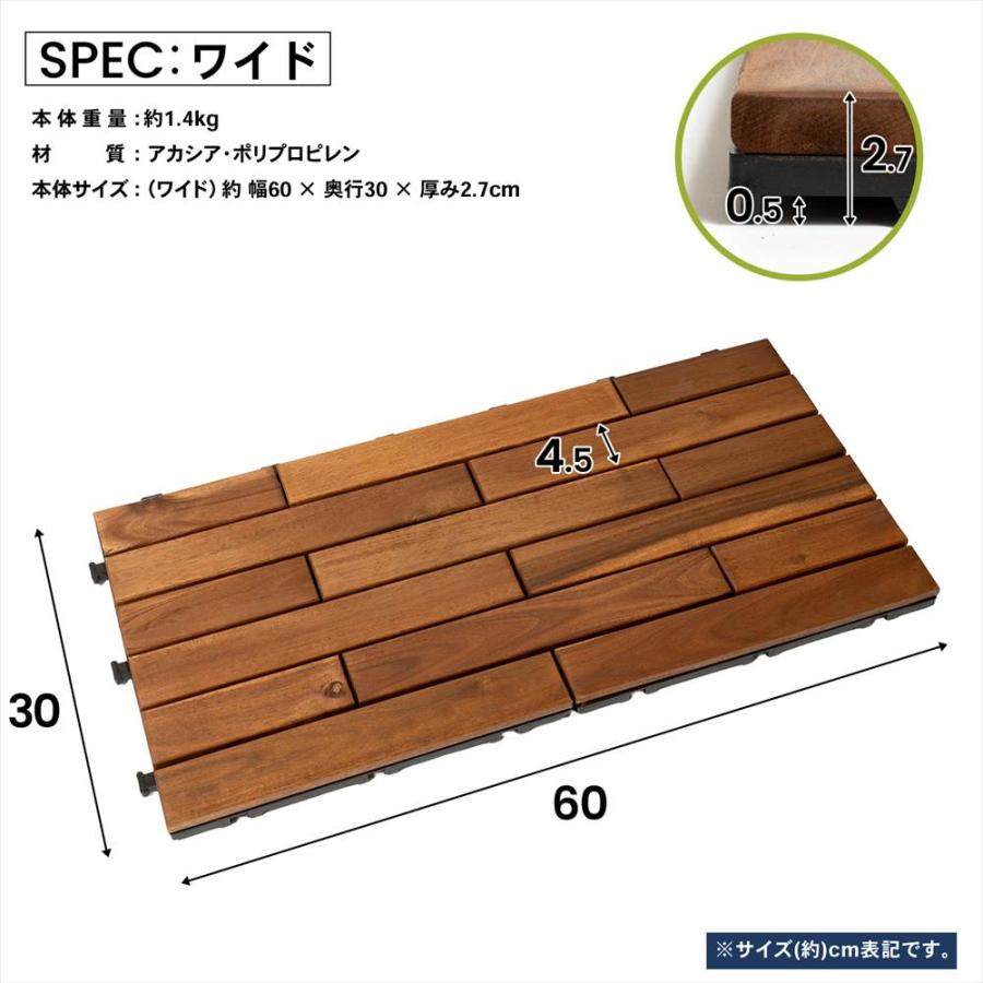 サザンタイル アカシア ウッドタイル ジョイント式 デッキパネル