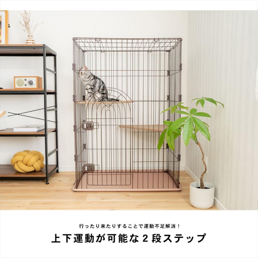 ◇キャットケージ 2段 チョコブラウン ペットサークル ペット ◇キャットケージ 2段 チョコブラウン ペットサークル ペット