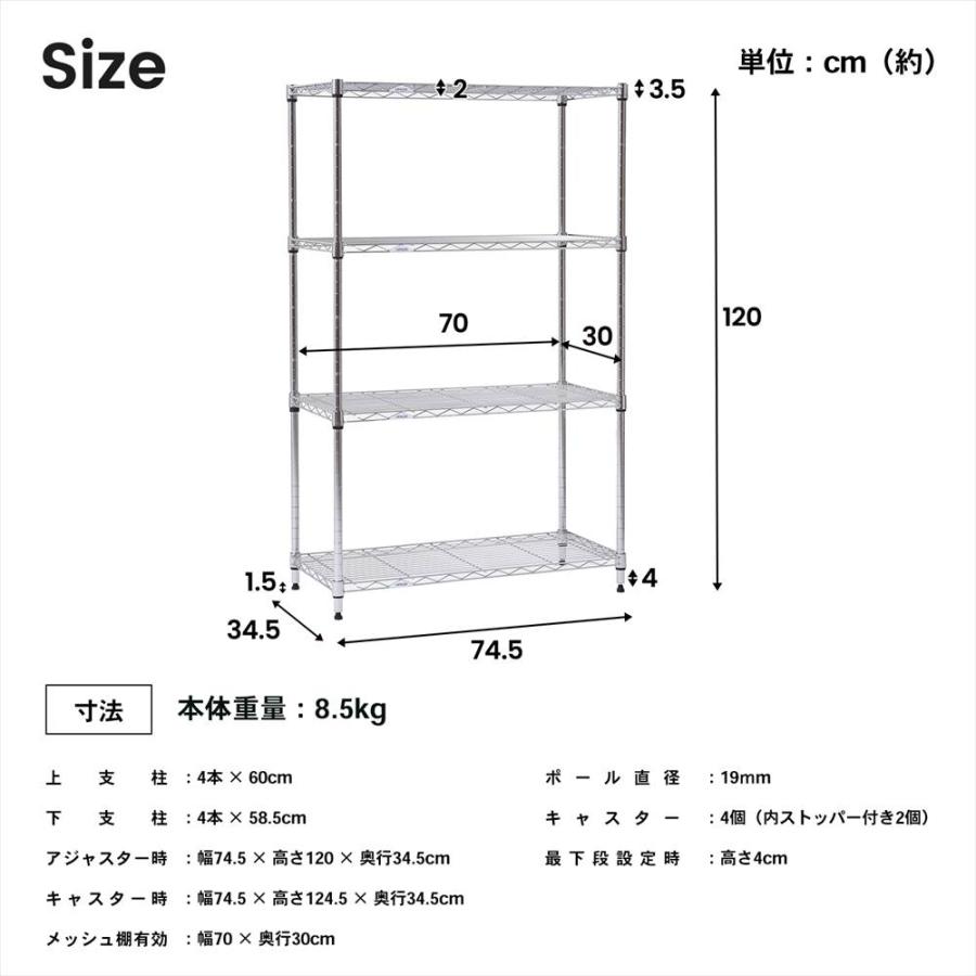 ポイント5倍 3/5(木)〜】◇ラック スチール メタル ワイヤー システム