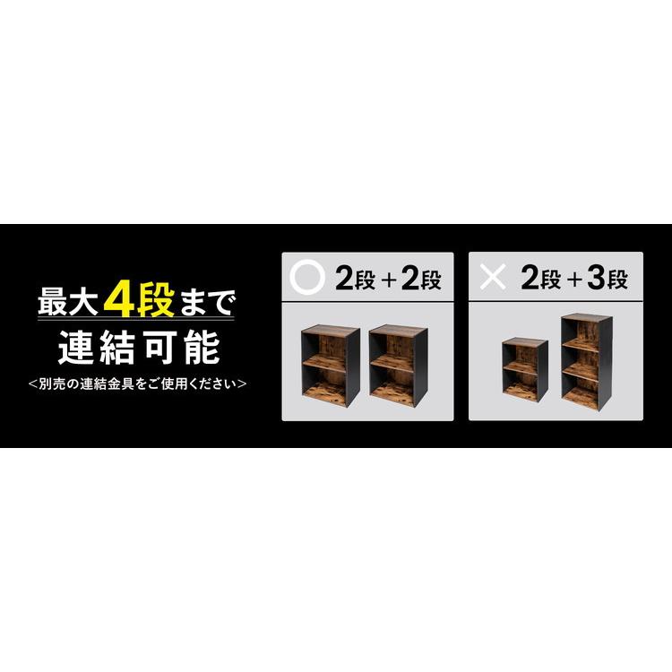 ポイント5倍 4/9(木)〜】カラーボックス 2段 ブラックxダークブラウン