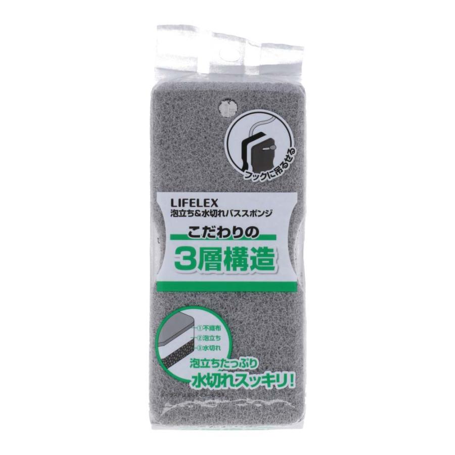 コーナンオリジナル LIFELEX 泡立水切バススポンジ GY OH21