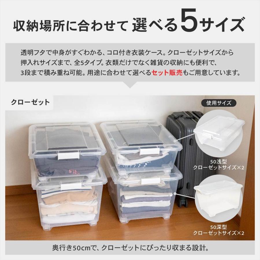 ポイント3倍 6/25-6/28】衣類収納ケース フタ付き 奥行75 深型 コロ