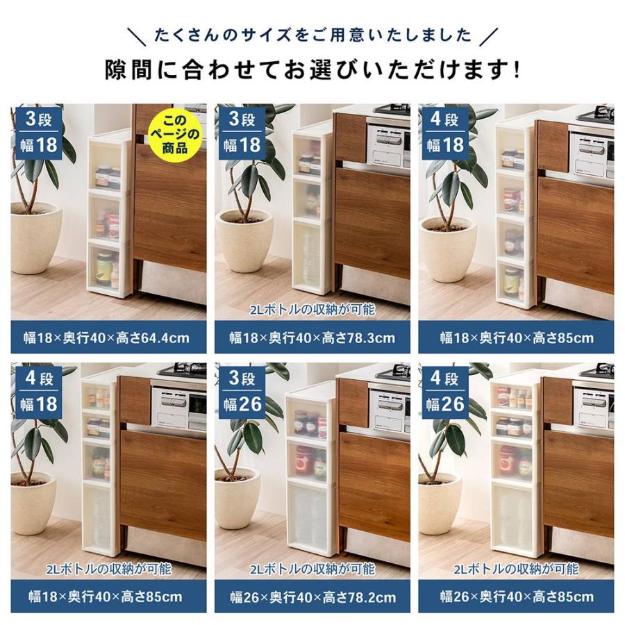 コーナンオリジナル ※※LIFELEX 隙間ストッカー3段 セラルスリムC 幅