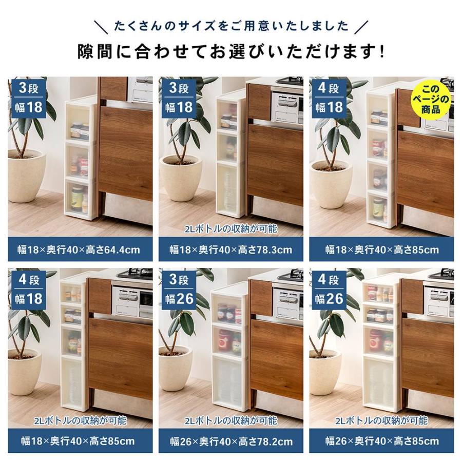 コーナンオリジナル ※※LIFELEX 隙間ストッカー4段 セラルスリムC 幅
