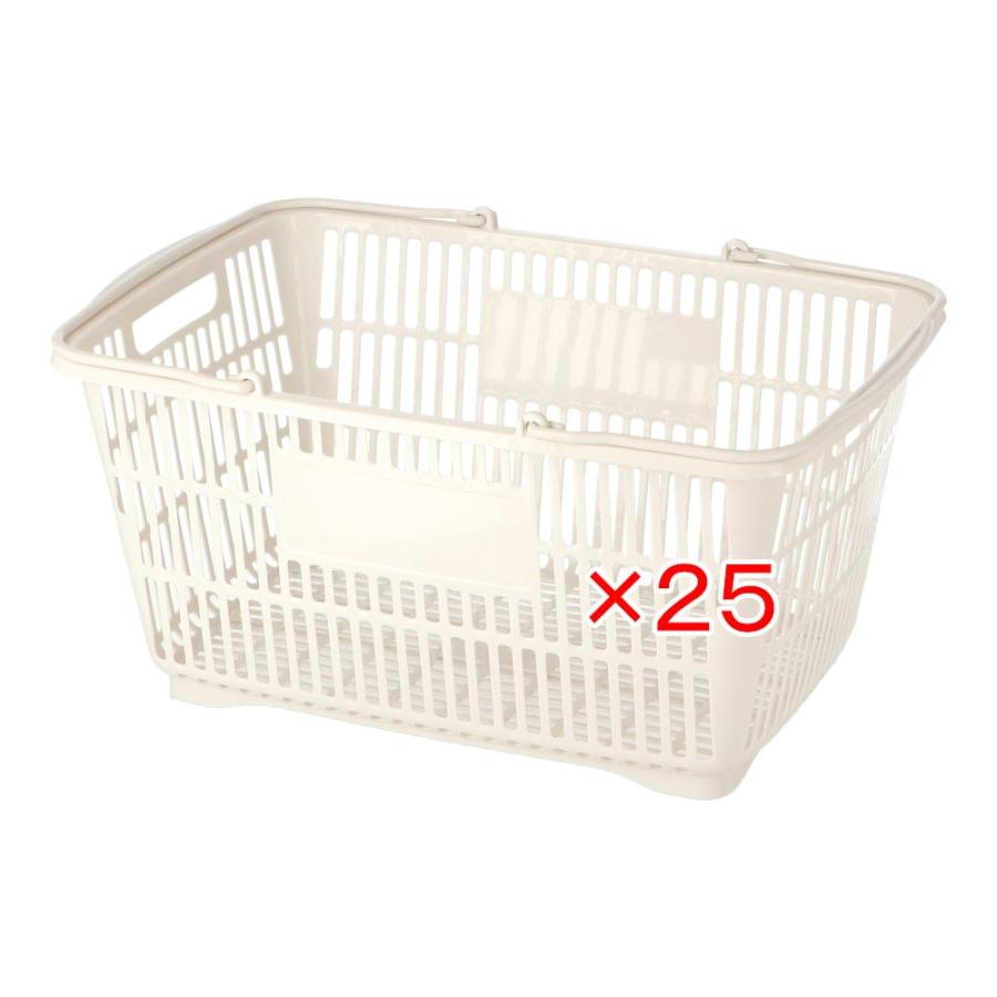 コーナンオリジナル LIFELEX 買い物バスケット ホワイト ×25個セット