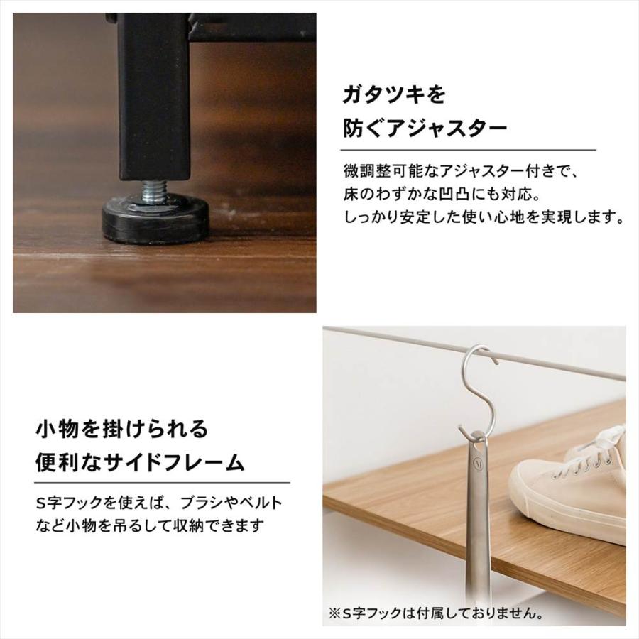 衣類収納 ワードローブ アイアン ハンガーラック スチール製 木目調