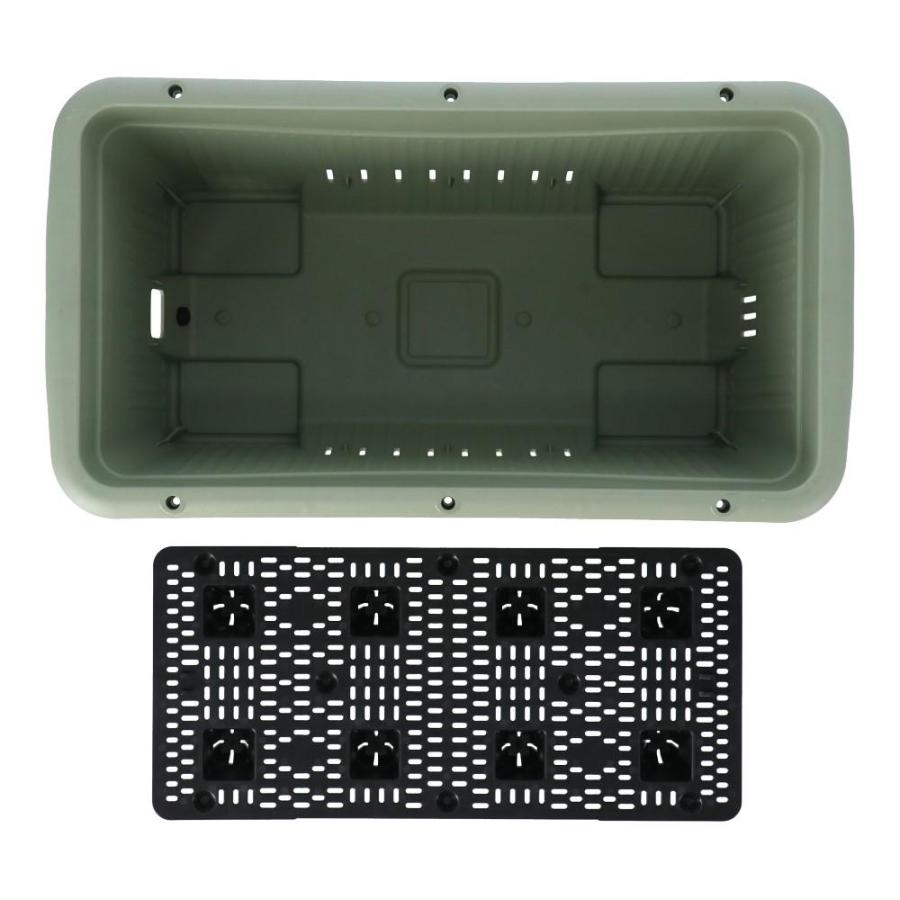 安全興業 菜園プランター 深型600 支柱設置用パーツ付き グリーン