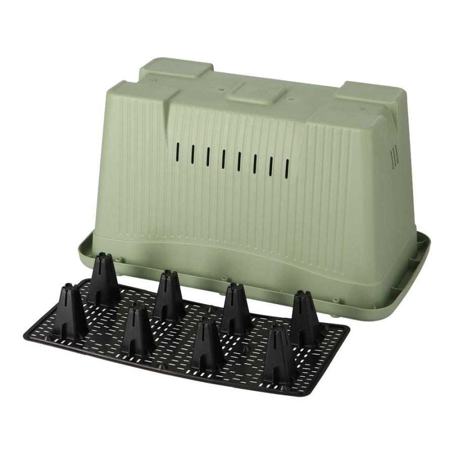 安全興業 菜園プランター 深型600 支柱設置用パーツ付き グリーン