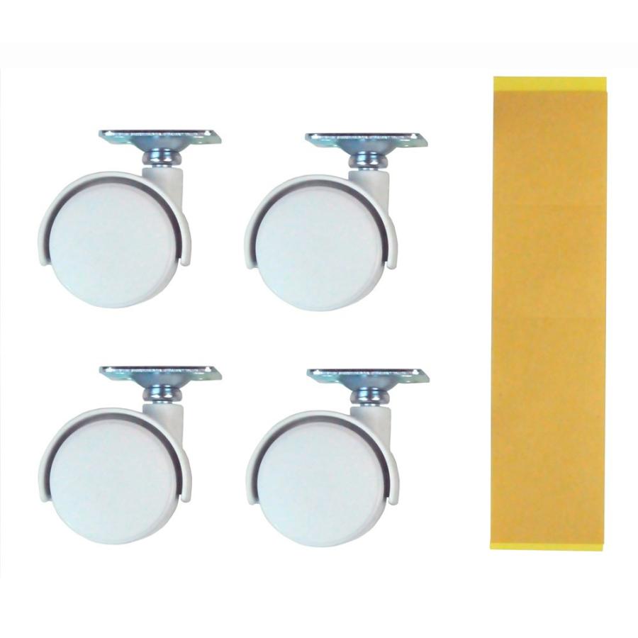 貼るだけキャスター キャスター 4個セット ホワイト 後付けキャスター