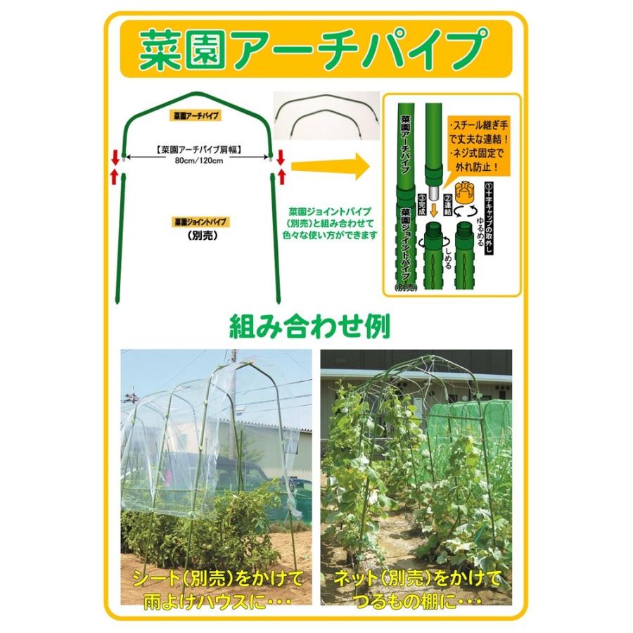 ◇第一ビニール 菜園アーチパイプ 太さ２０ｍｍ 肩巾８００ｍｍ1,144円 園芸支柱、グリーンフェンス
