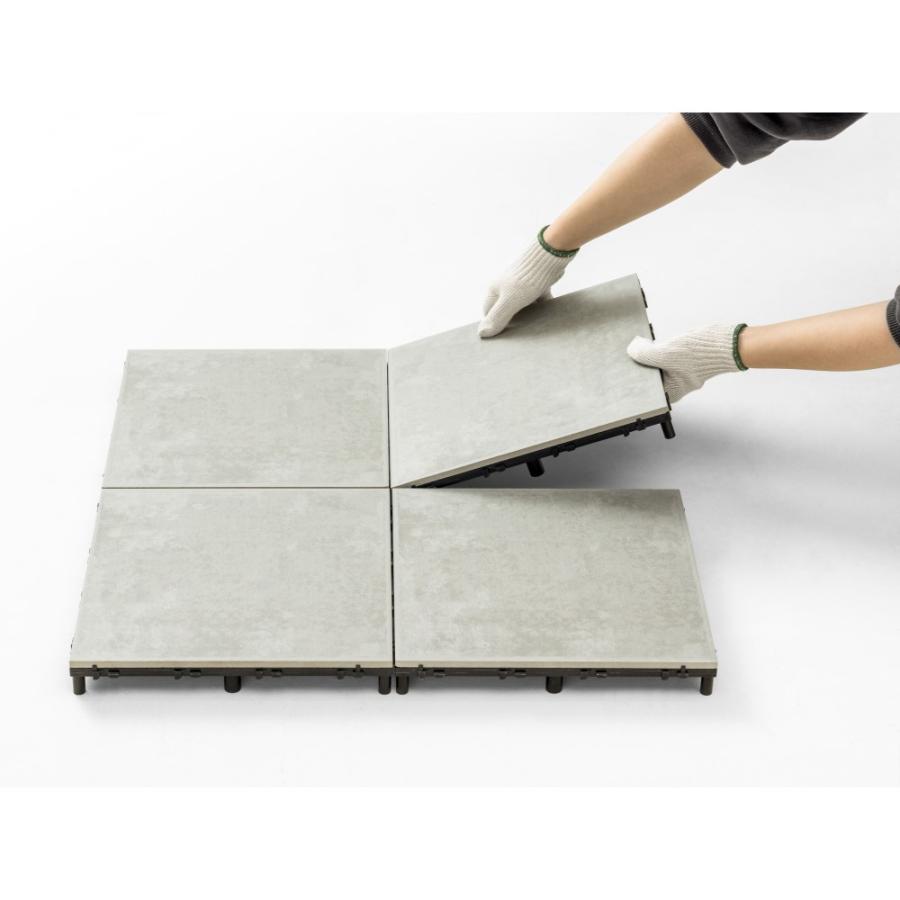 タカショー ベースアップ 敷くだけタイル 磁器 ライトグレー