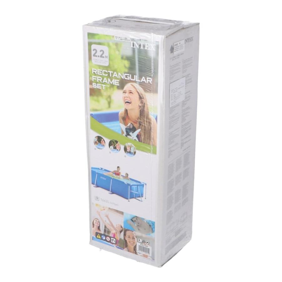 【ポイント3倍 6/13-6/15】プール INTEX インテックス ビニールプール 大型 大きい 家庭用 空気入れ不要 長方形 レクタングラフレーム 220cm 28270NP 水遊びの画像