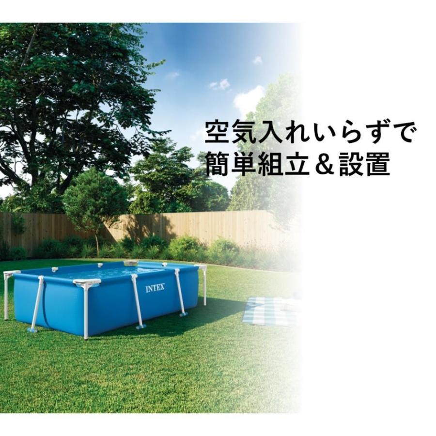 【ポイント3倍 6/13-6/15】プール INTEX インテックス ビニールプール 大型 大きい 家庭用 空気入れ不要 長方形 レクタングラフレーム 220cm 28270NP 水遊びの画像