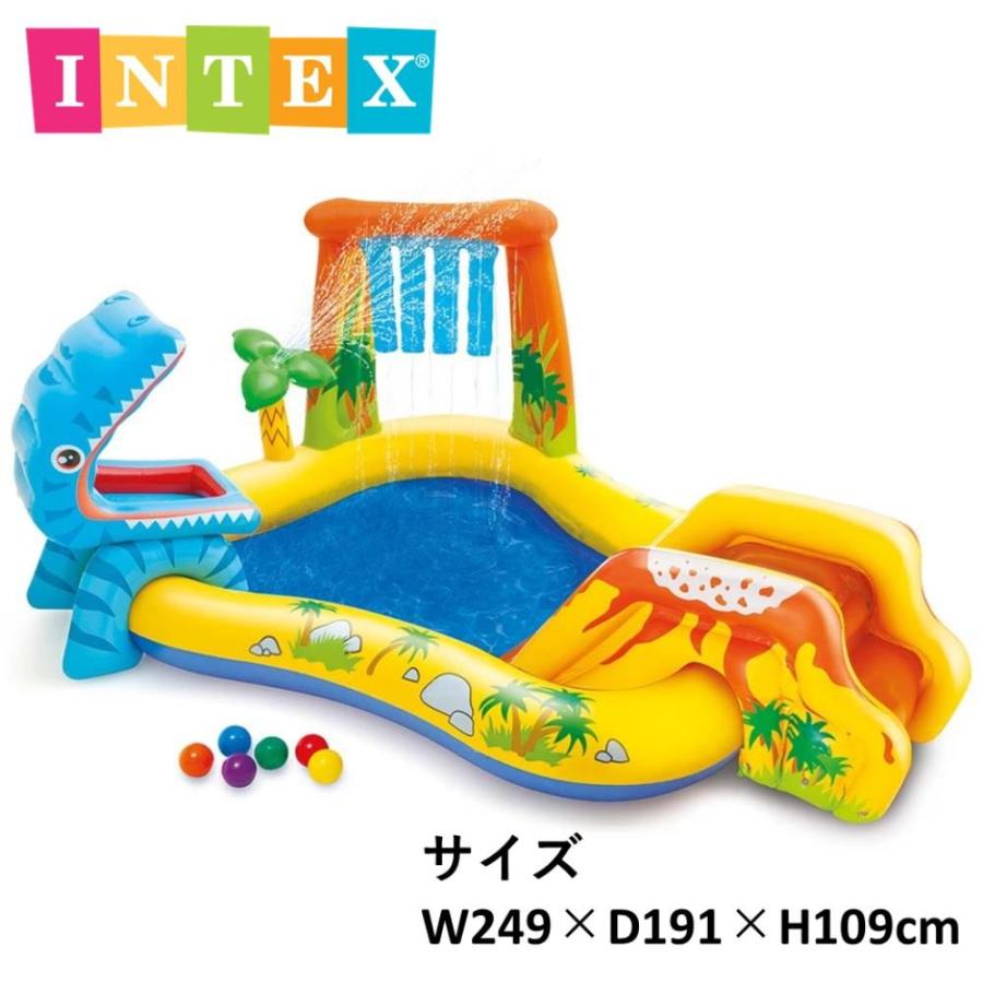 プール INTEX インテックス ダイナソー ビニールプール 大型 滑り台