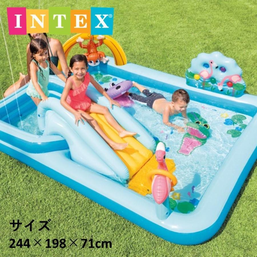 【INTEX】 ジャングルアドベンチャー 大型プール 滑り台 家庭用 ファミリー INTEX プール インテックス ビニールプール 大型 滑り台付き 大きい