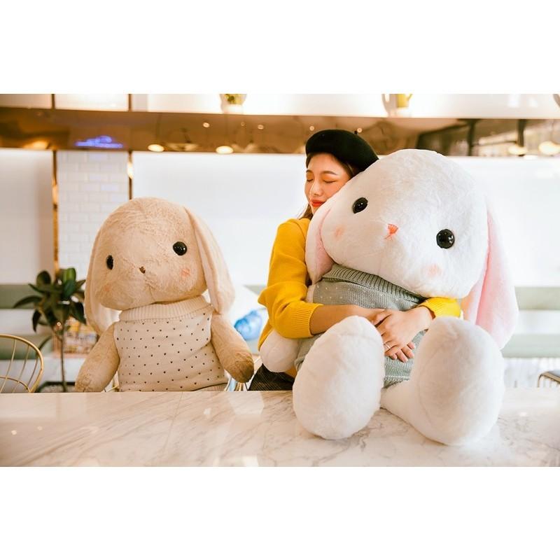 セーターを着てるお洒落なウサギ うさぎ ぬいぐるみ ロップイヤーふわふわ大きい抱き枕 50cm セーターの柄はランダムで発送 Usagi 50 コウホウ 通販 Yahoo ショッピング