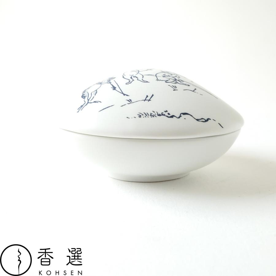 香彩堂 鳥獣戯画 貝合わせ 香皿 弓矢 ゆみや : お香・お線香